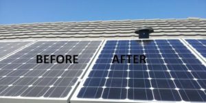 before after solar panel cleaning